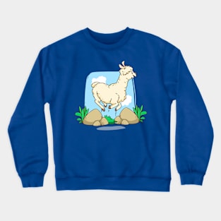 Hand Drawn Llama Alpaca Funny Crewneck Sweatshirt